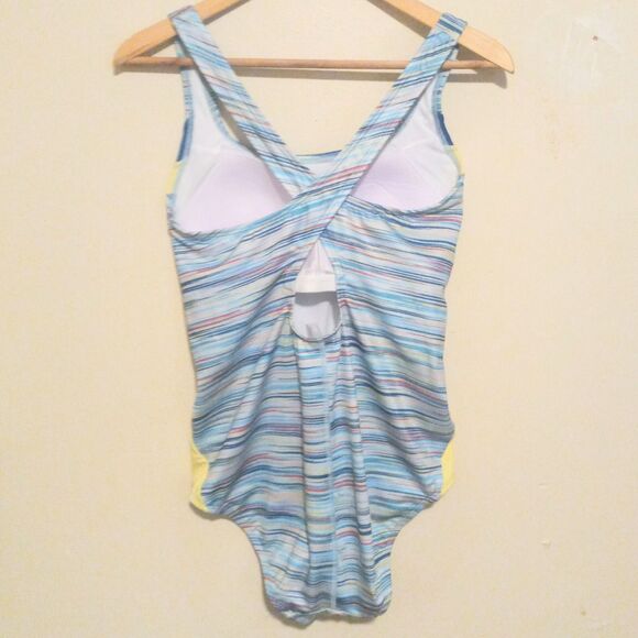 Lands End Athletic One Piece Swimsuit-Size 12-Racerback-Lined-UPF 50-D Cup - Picture 6 of 10